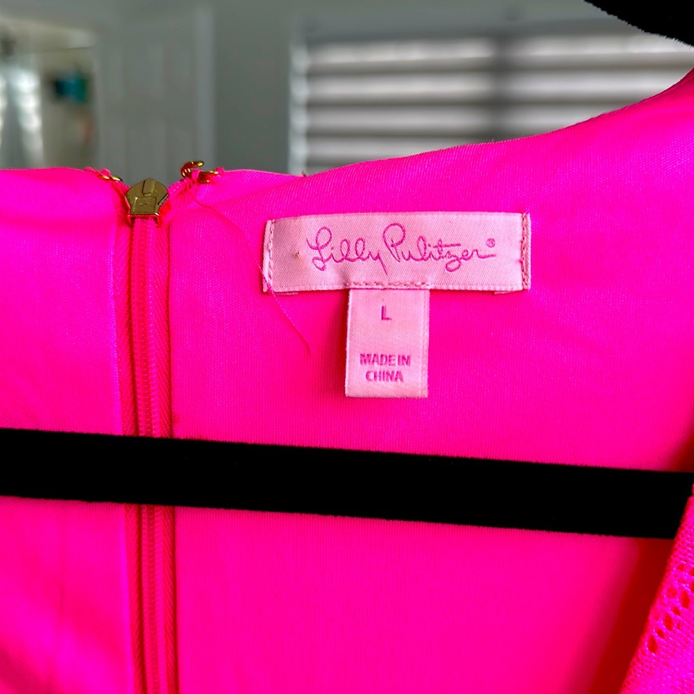Lily Pulitzer ,Large ,hot pink and lace material is a Jumpsuit!!